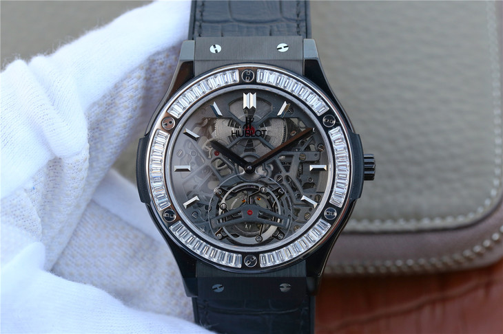 TF宇舶（恆寶)HUBLOT 繫列：潮流男士閃亮T鉆機械腕錶￥5880-C廠勞力士價格,Clean廠迪通拿手錶