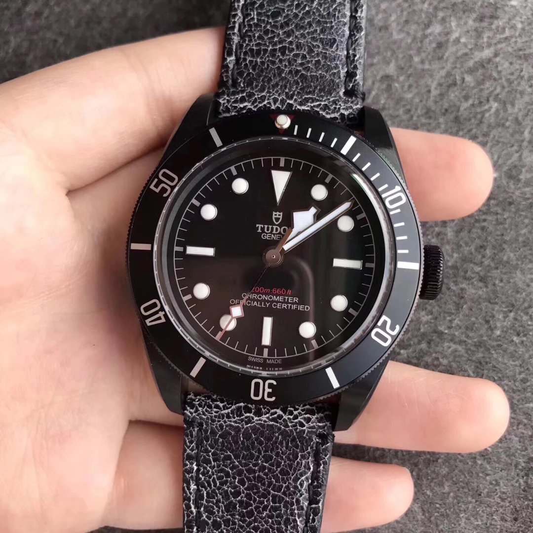 ZF廠帝舵啟程碧灣黑鋼男士皮帶機械手錶41mm￥3480-C廠勞力士價格,Clean廠迪通拿手錶