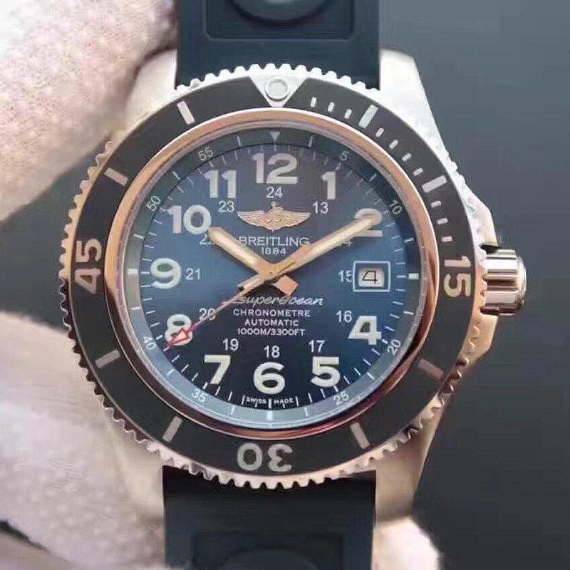 N廠百年靈超級海洋二代繫列藍面膠帶計時機械腕錶44mm-C廠勞力士價格,Clean廠迪通拿手錶