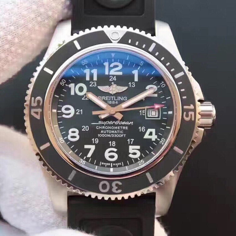 N廠百年靈超級海洋二代繫列藍黑膠帶計時機械腕錶44mm-C廠勞力士價格,Clean廠迪通拿手錶